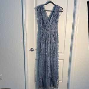 Baltic Born Light Blue Embellished Dress Glitter Altered Size M